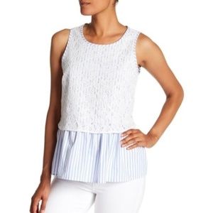 Pleione Blue Lace Overlay Tank